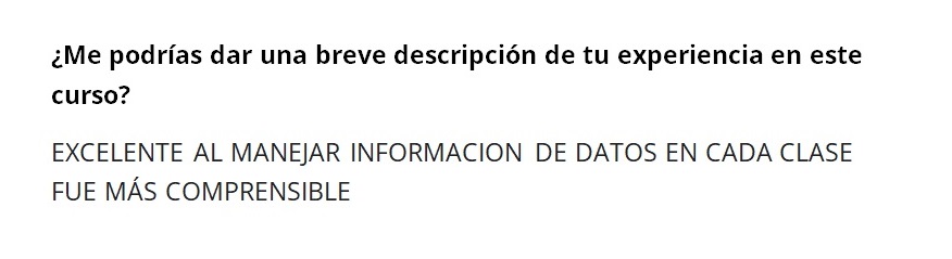 Testimonio del alumno